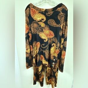 Sybelle Black and Orange Paisley Two-Piece Set